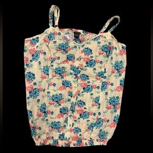 Torrid Smocked Blue and Red Camisole Top NWT